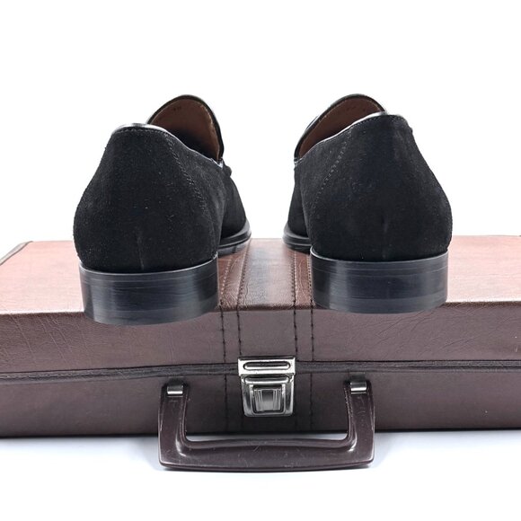 Paul Fredrick Black Suede Slip On Penny Loafers main image 6